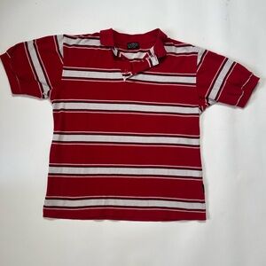 Men’s Red Striped Casual Button-Down Shirt